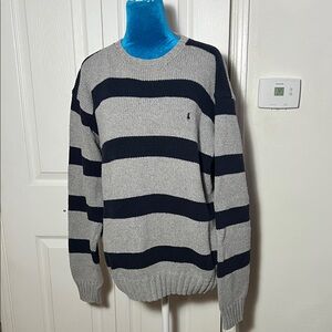 Vintage Polo Striped Crew Cotton Sweater Men’s Large